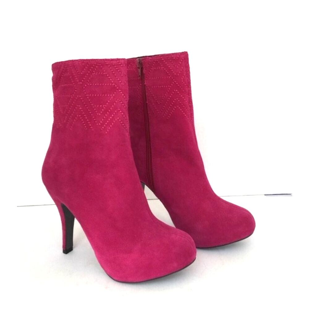 Sacha London Boots Joelene Platform Stiletto Bootie Magenta Suede Women's 6.5 US